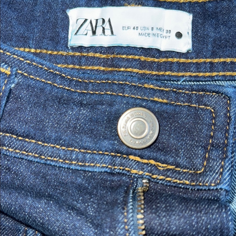 Zara women’s Dark Blue Flare & Wide Leg Jeans - Picture 3 of 7